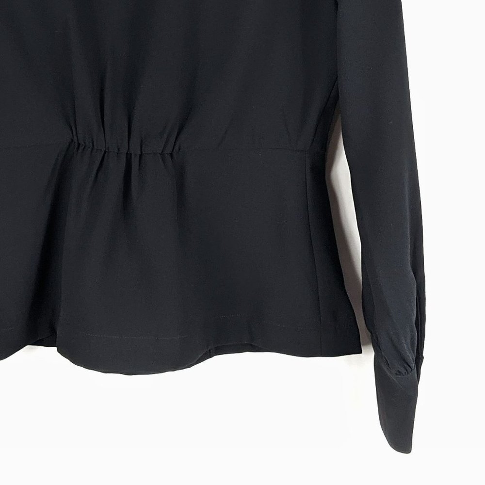 NWT J. Crew Black Long Sleeve Faux Wrap Top_4